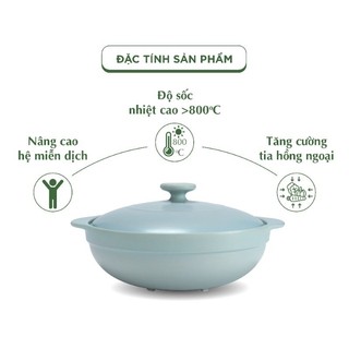 Nồi sứ 3 lít thân thấp màu xám