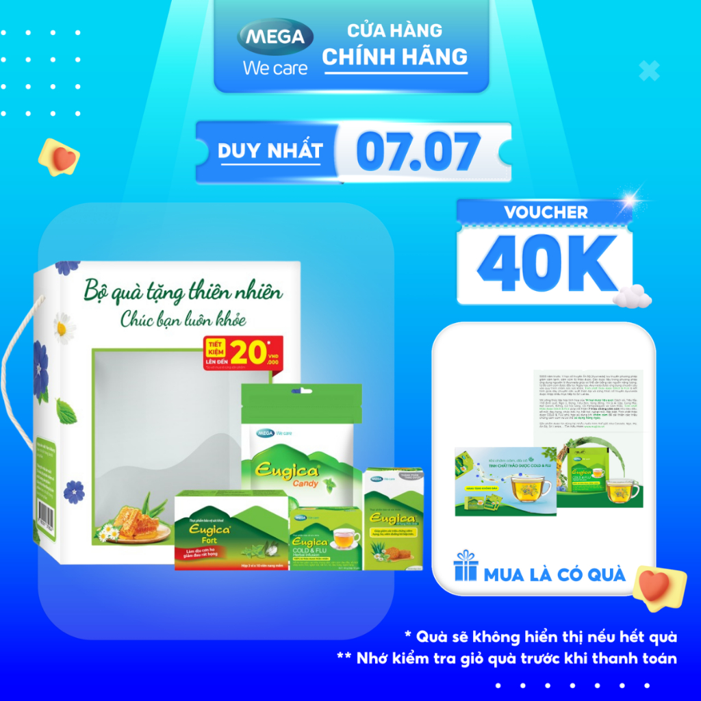 Bộ sản phẩm thảo dược EUGICA phòng ngừa và hỗ trợ giảm các triệu chứng ho cảm (Bộ 4 sản phẩm)