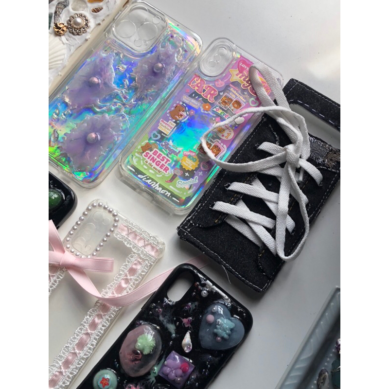 Jean Converse ốp iphone android đựng thẻ card độc lạ vintage thủ công