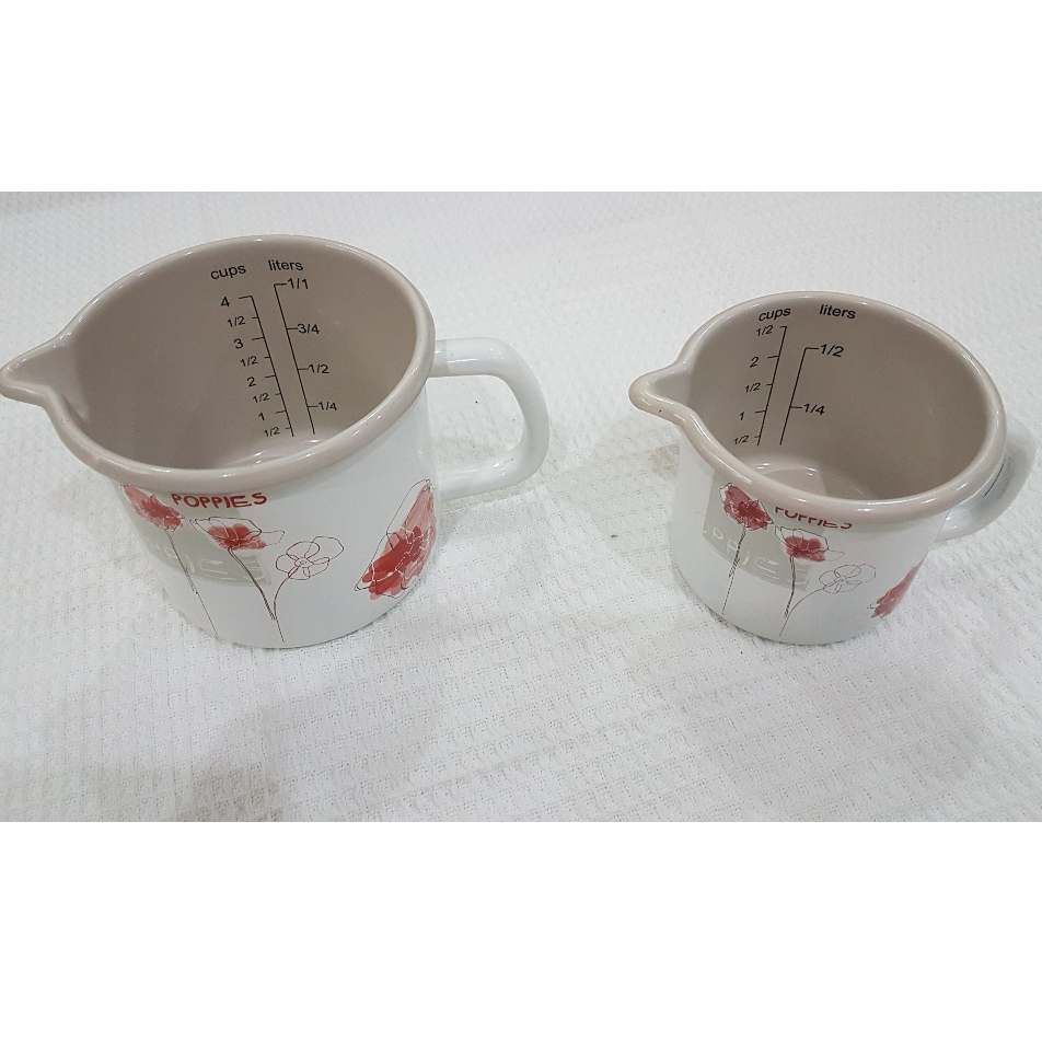 Ly đong định lượng pha chế, ly đo ml nước, ly đo lường - Thép tráng men LY10-12 - NK Indonesia tiêu chuẩn Châu Âu