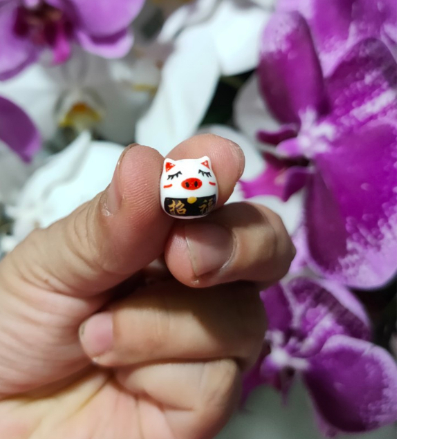 Mèo sứ May Mắn màu đỏ Dùng Làm Vòng Tay / Vòng cổ