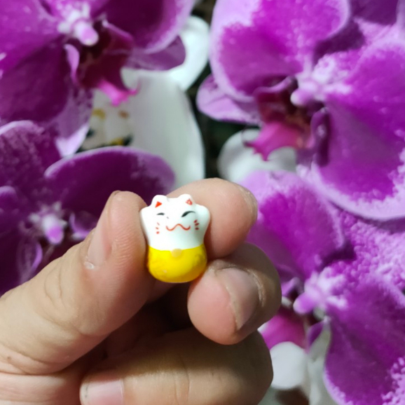 Mèo sứ May Mắn màu đỏ Dùng Làm Vòng Tay / Vòng cổ