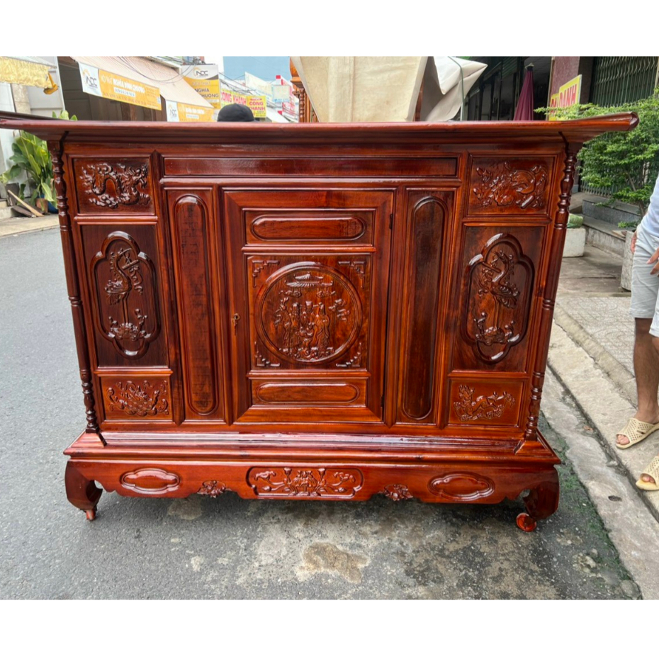 Tủ thờ gia tiên,tủ thờ gỗ tràm cao cấp ngang 1m75-ngang 1m97 (FREESHIP 1 SỐ TỈNH )