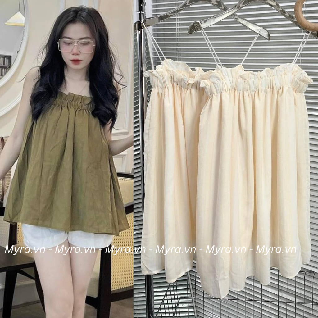 Áo 2 dây nhẹ nhàng , chất tơ óng mi mát myra AoA8741/P0K37
