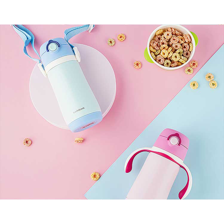 🌺BÌNH GIỮ NHIỆT TRẺ EM LOCKNLOCK LHC4236 COZY KIDS STRAW TUMBLER - 330ML - CHÍNH HÃNG