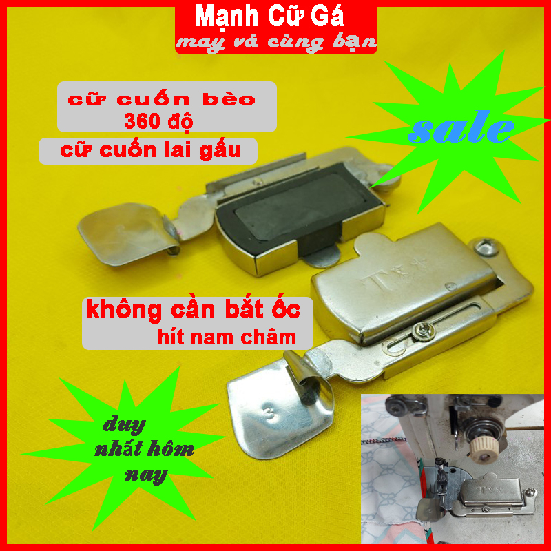 Cữ cuốn lai , cữ cuốn gấu nam châm , không cần bắt ốc MẪU MỚI