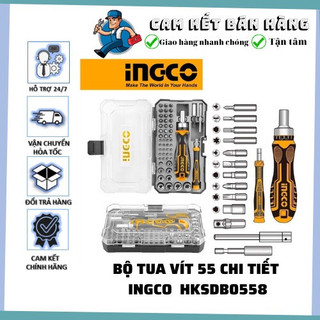 Bộ tua vít tự động 55 món - ingco hksdb0558 thép hợp kim chắc chắn bển bỉ, đa dạng mũi vít, dễ thay đổi