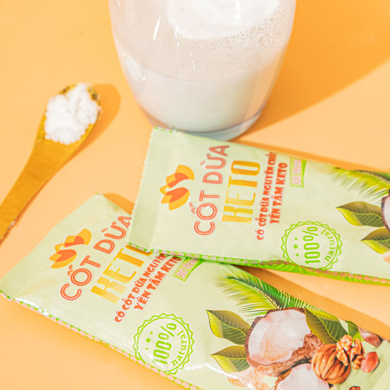 Cốt Dừa Keto Nguyên Chất 100% (1 gói 30gr) - Sản phẩm dùng kết hợp khi Keto giảm cân truyền thống