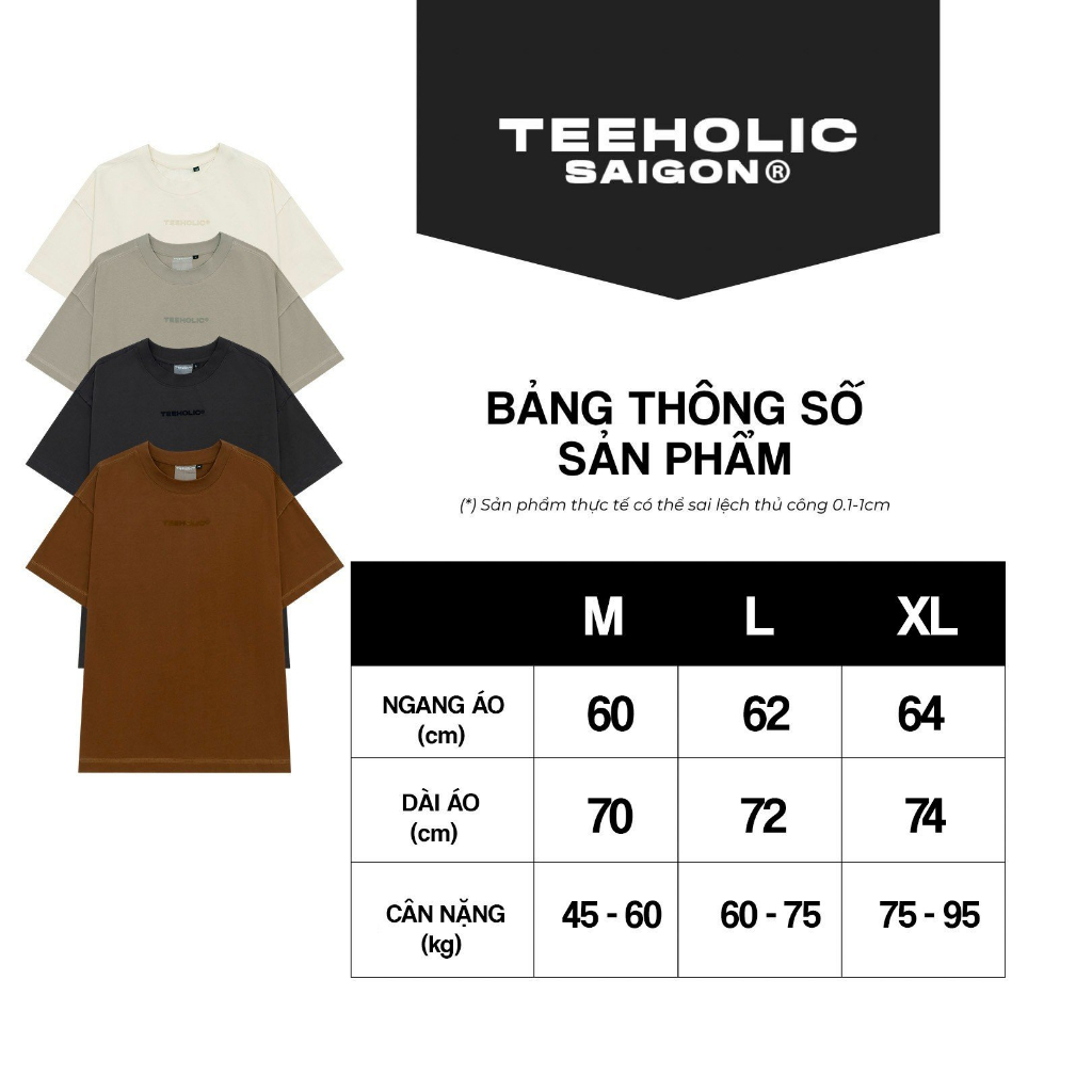 Áo thun unisex nam nữ form boxy vải dày 300gsm màu nâu cao cấp đường may lộn ngoài áo phông local brand teeholic ths