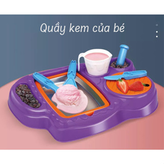Quà tặng đồ chơi làm kem mùa hè cho bé an toàn, không dùng điện, tự tạo kem tại nhà (không kèm hộp)