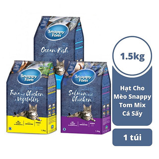 Thức ăn hạt cho mèo Snappy Tom 1.5kg | Hạt khô topping cá cơm cho mèo Snappy Tom | Borupet