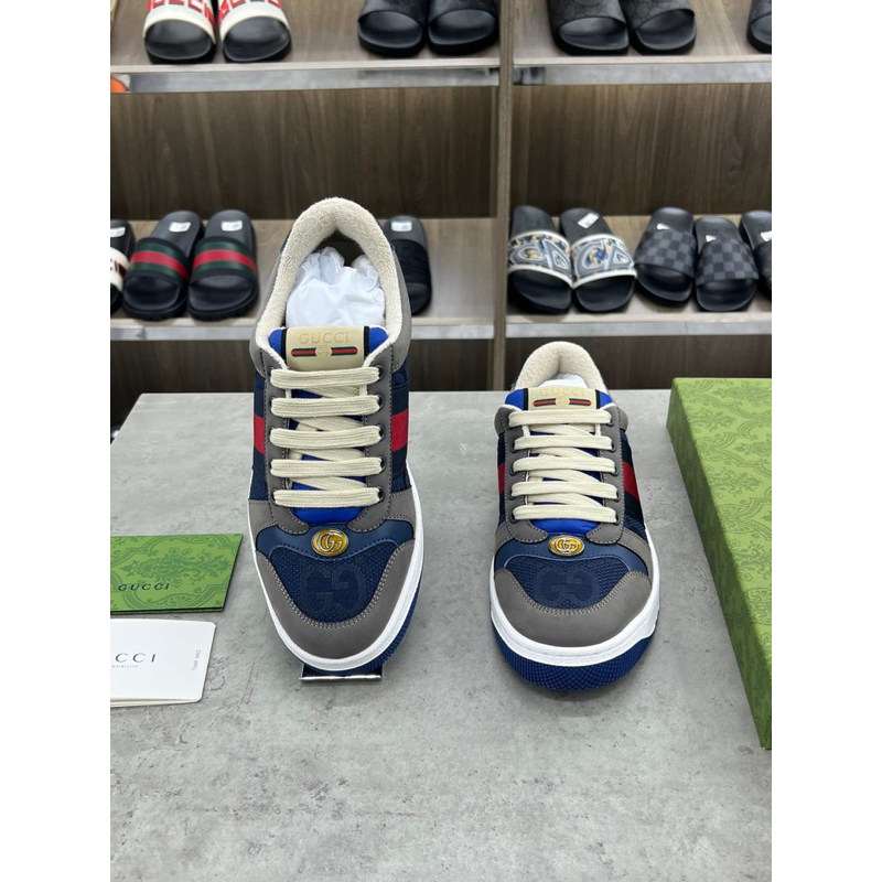 Giày Sneaker GG Viền Logo Cài Nổi Bật Gót Nhung Hàng Cao Cấp Hàng Full Box Hộp