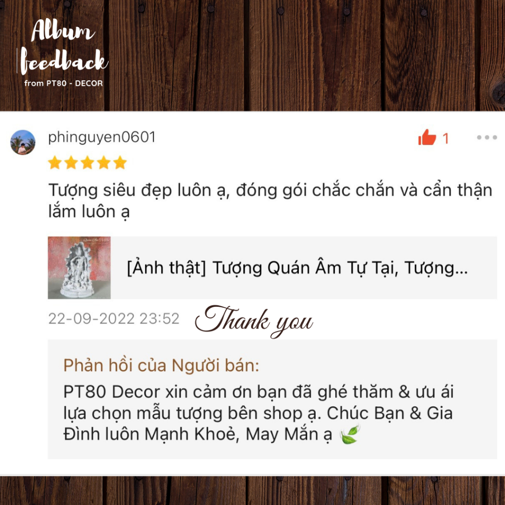 Tượng Quán Âm Tự Tại, Tượng Phật Bà trong Lá Sen PT80 Decor, Phiên bản màu trắng sứ