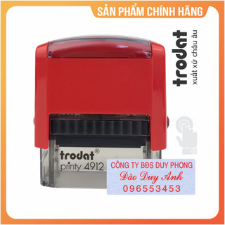 Khắc con dấu tên 3 dòng, hiệu Trodat Printy 4912 chính hãng, khắc theo yêu cầu dấu - Kích thước 47 x 18mm
