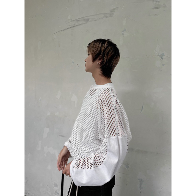 NET TOP - Áo lưới trắng