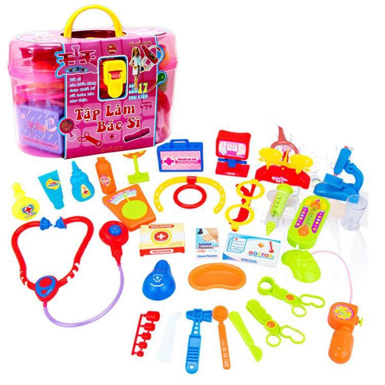Đồ chơi bác sĩ cho bé gái tập làm bác sỹ hàng việt nam cao cấp 17 món an toàn cho bé 2 3 4 5 6 tuổi