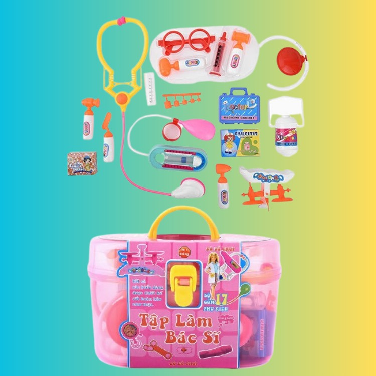 Đồ chơi bác sĩ cho bé gái tập làm bác sỹ hàng việt nam cao cấp 17 món an toàn cho bé 2 3 4 5 6 tuổi