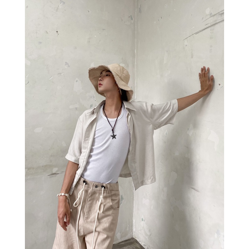 ÁO SƠ MI TAY NGẮN LINEN - DADDY OLD SHIRT