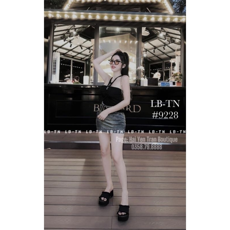 Chân váy jeans kèm đai hàng QCL1