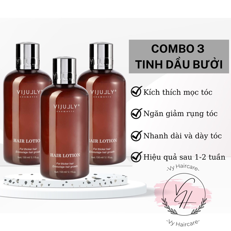 Combo 3 Chai Tinh Dầu Bưởi Vijully Giảm Rụng Tóc - Kích Mọc Tóc - Chính Hãng 100% - 150ML