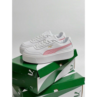 GIÀY PUMA OSLO TRẮNG HỒNG ĐỘN ĐẾ, giày puma oslo maja - white pink - puma trắng hồng đế cao nữ ảnh thật