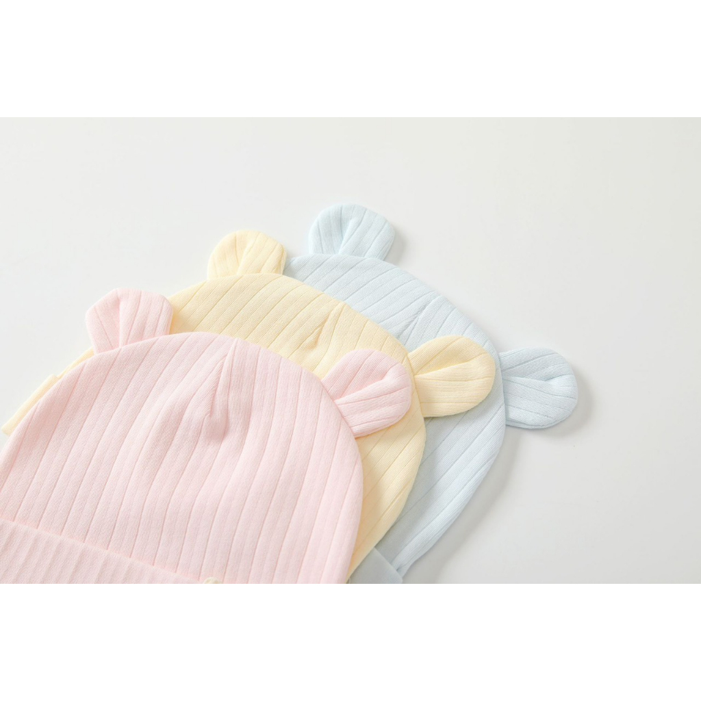 Mũ sơ sinh tai gấu dễ thương cho bé 0-6m