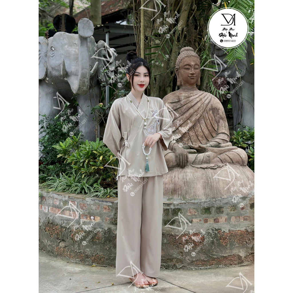 Đồ Lam Đi Lễ Chùa - Pháp Phục Đi Chùa Đồ Lam Bộ Phật Tử Cao Cấp Và Trang Trọng