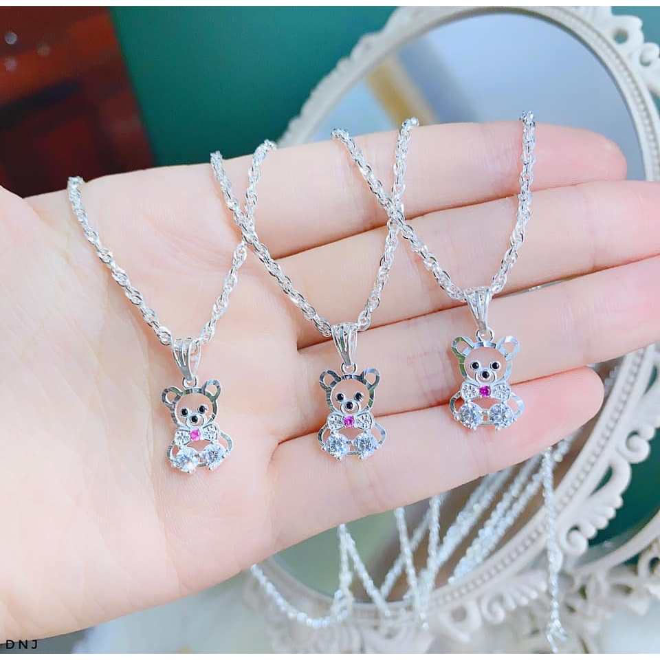 Dây chuyền mặt gấu dễ thương cho bé