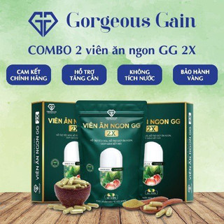 Combo 2 Hộp Viên Ăn Ngon GG 2X Hỗ Trợ Tăng Cân An Toàn Hiệu Quả Cho Người Cơ Địa Chai Lỳ-Gầy Kinh Niên