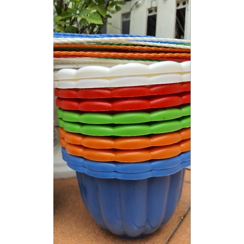 set 10 chậu treo nhựa kiểu bí size lớn 22cm nhiều màu cao cấp