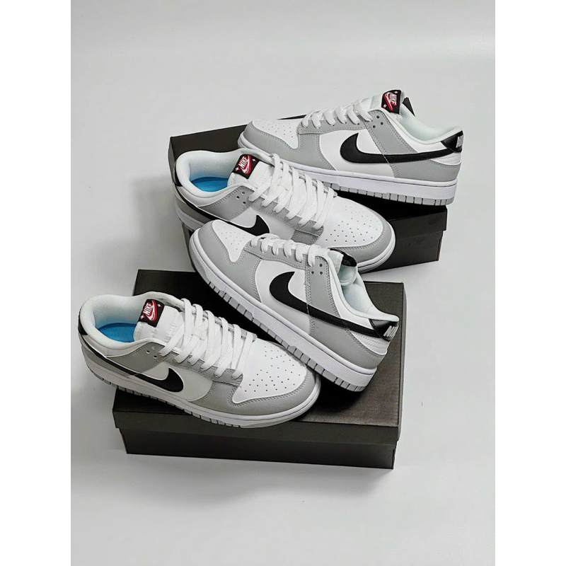 Giày SB trắng xám vệt đen, giày SB dunk low retro SE nam ảnh thật tự chụp