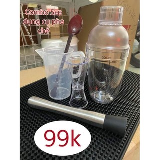 Combo dụng cụ pha chế trà chanh trà sữa 5 món