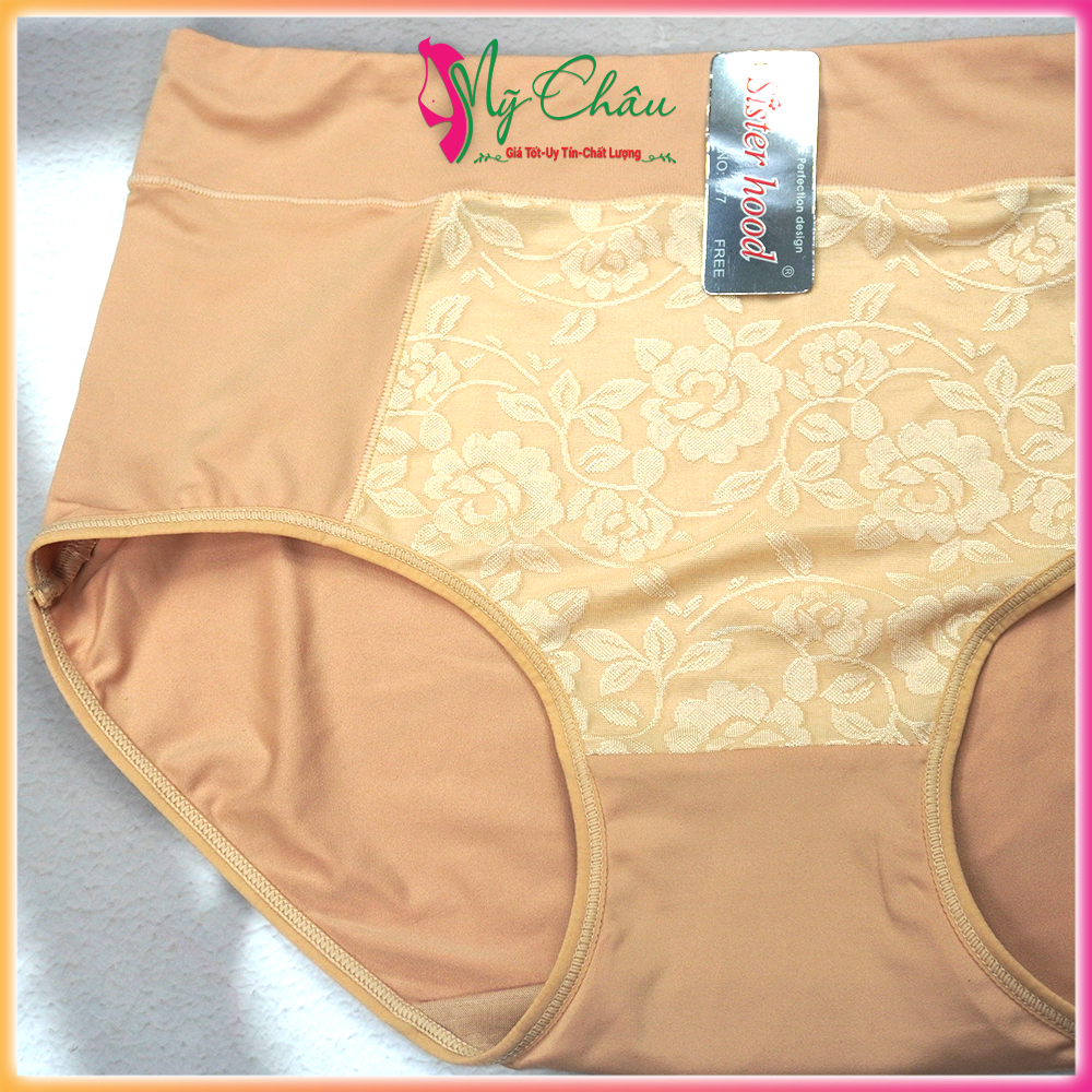 Quần Lót Nữ Thun Lạnh Bigsize Thái Lan SISTERHOOD 777 Chíp Pha Gấm Cạp Cao Mềm Mại Form >70kg - Hàng Nhập Khẩu