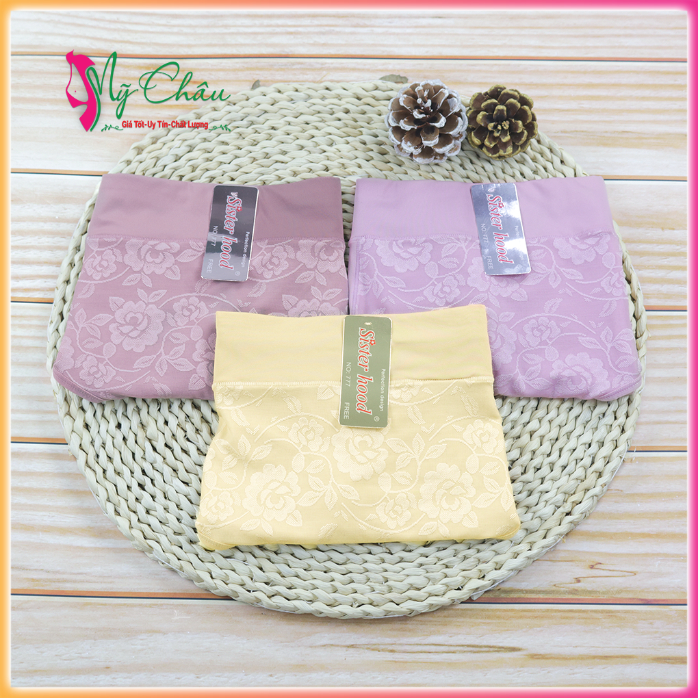 Quần Lót Nữ Thun Lạnh Bigsize Thái Lan SISTERHOOD 777 Chíp Pha Gấm Cạp Cao Mềm Mại Form >70kg - Hàng Nhập Khẩu