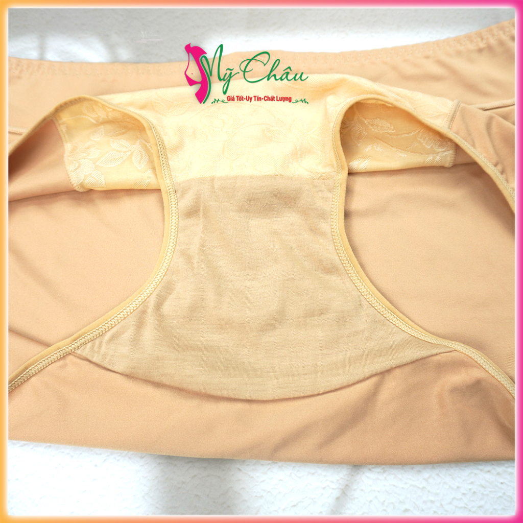 Quần Lót Nữ Thun Lạnh Bigsize Thái Lan SISTERHOOD 777 Chíp Pha Gấm Cạp Cao Mềm Mại Form >70kg - Hàng Nhập Khẩu