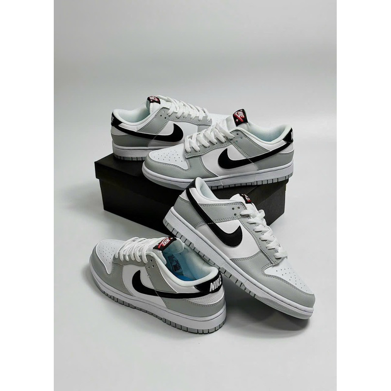 Giày SB trắng xám vệt đen, giày SB dunk low retro SE nam ảnh thật tự chụp