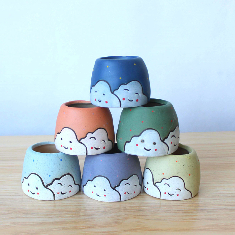 Chậu Sứ Tròn Hoạ Tiết Non Sông