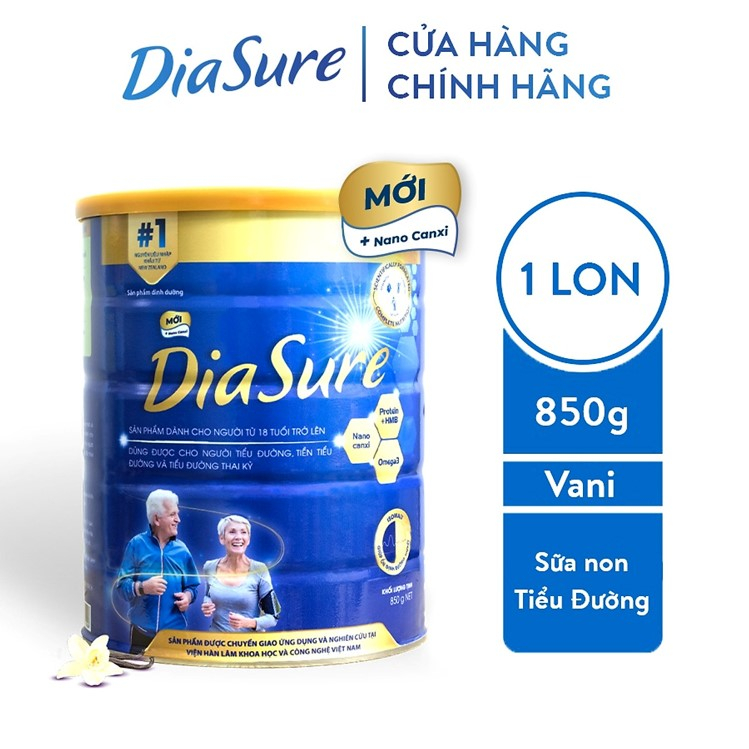 Sữa Non Diasure 850G (NEW) bổ sung thêm Nano Canxi, Omega3, Protein HMB - Sữa chuyên dùng cho người tiểu đường tại E3