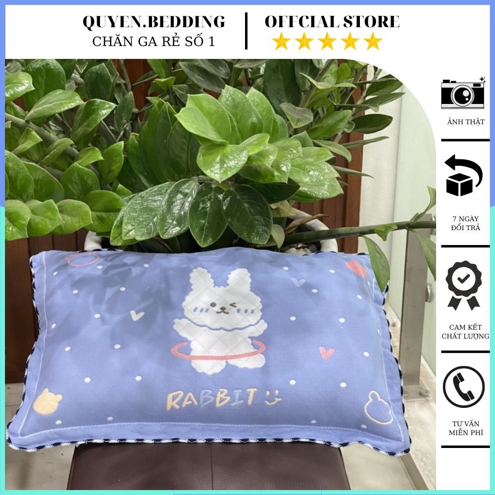Gối đũi cho bé, gối cotton đũi cho bé từ 1 đến 10 tuổi mềm mịn thoáng khí thấm hút mồ hôi tốt, nhiều hình ngộ nghĩnh