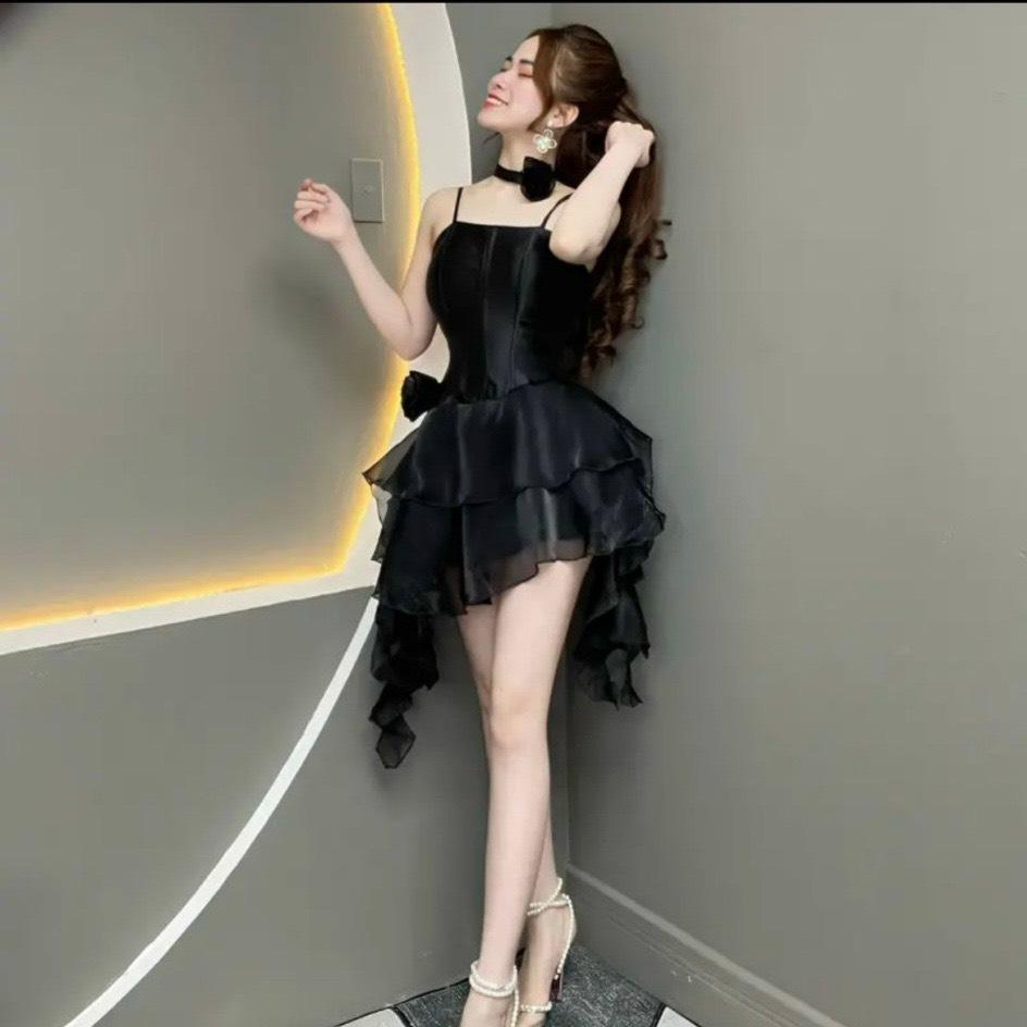 Đầm dự tiệc 2 dây phối choker dáng tầng xinh xắn - Nemo Dress