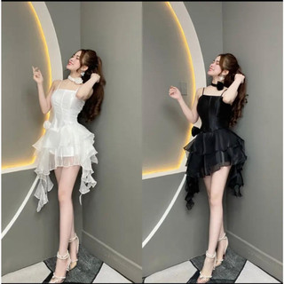Đầm dự tiệc 2 dây phối choker dáng tầng xinh xắn - Nemo Dress