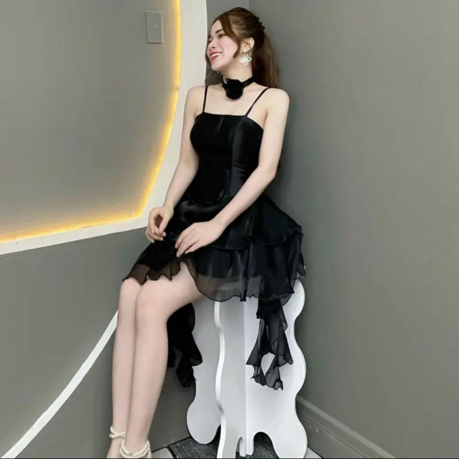 Đầm dự tiệc 2 dây phối choker dáng tầng xinh xắn - Nemo Dress