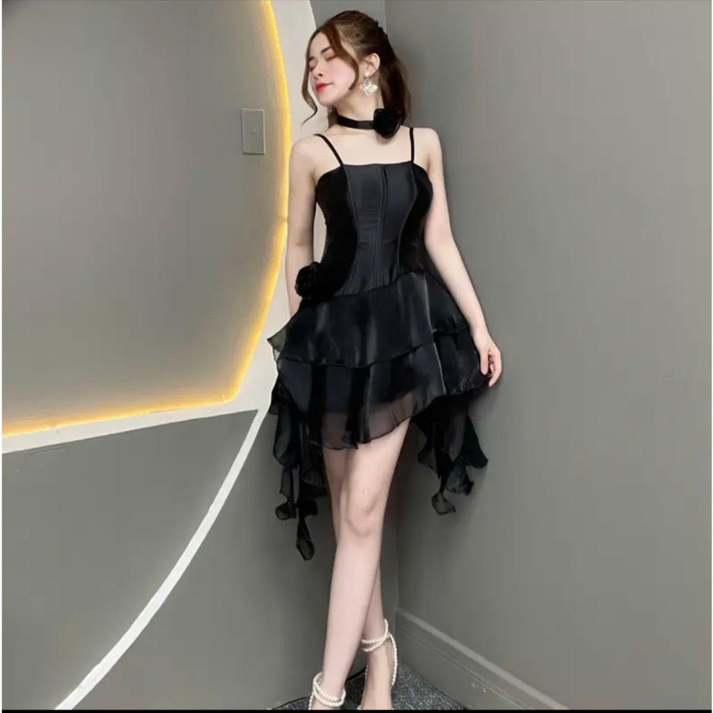 Đầm dự tiệc 2 dây phối choker dáng tầng xinh xắn - Nemo Dress