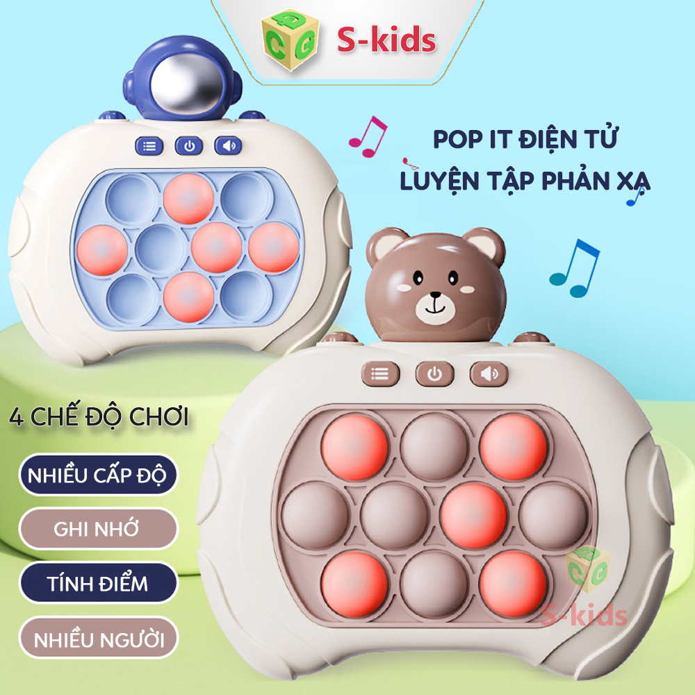 Pop It điện tử, đồ chơi PopIt thế hệ mới luyện phản xạ cho bé S-kids