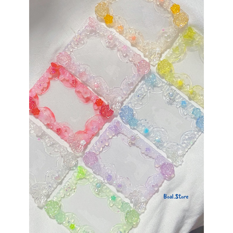 Toploader decor kem thạch chảy mix charm hoa hồng