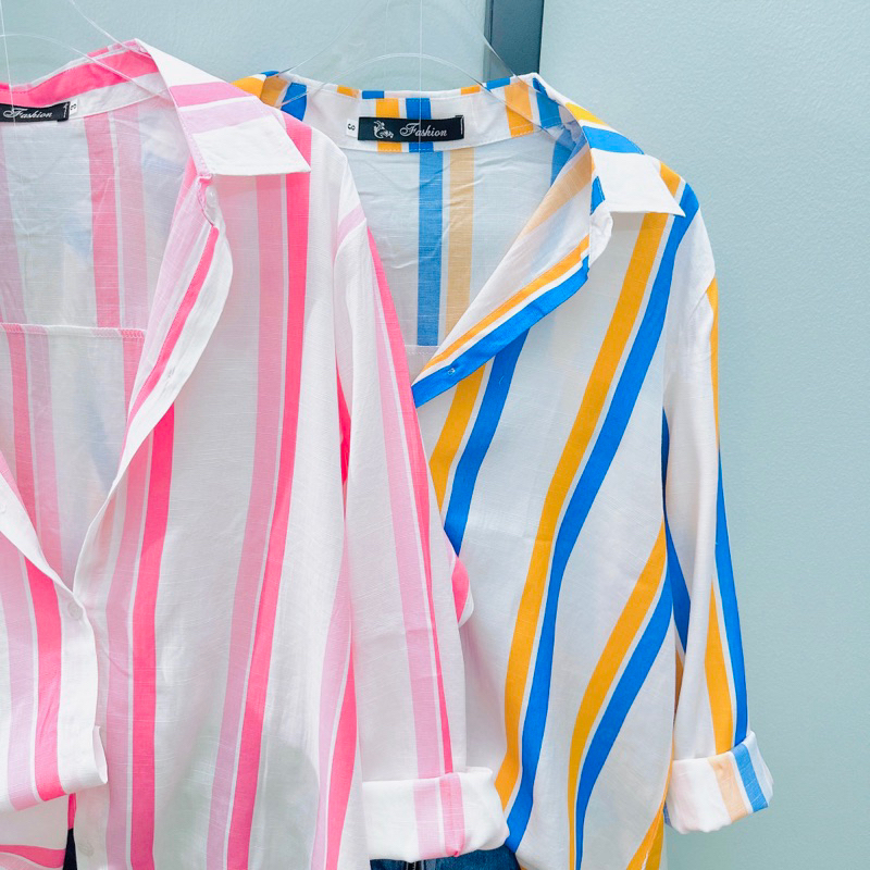 Áo Sơ Mi Sọc Dài Tay, Big Size 45kg - 90kg, Cotton Mát mẻ