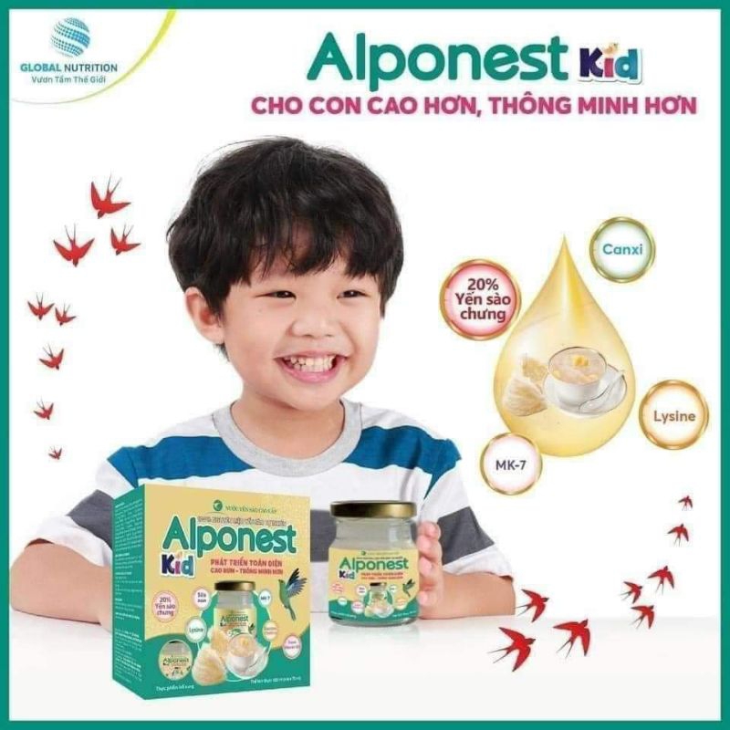 Yến sào Alponest 20% yến giúp bé cao lớn thông minh và tăng cân tốt