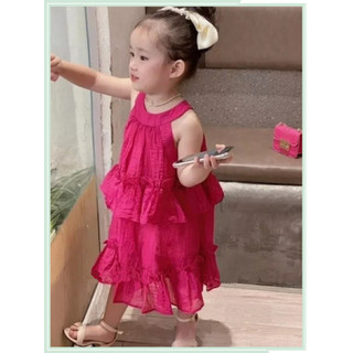 Váy tầng trẻ em cổ yếm cho mẹ và bé gái nhiều màu sắc