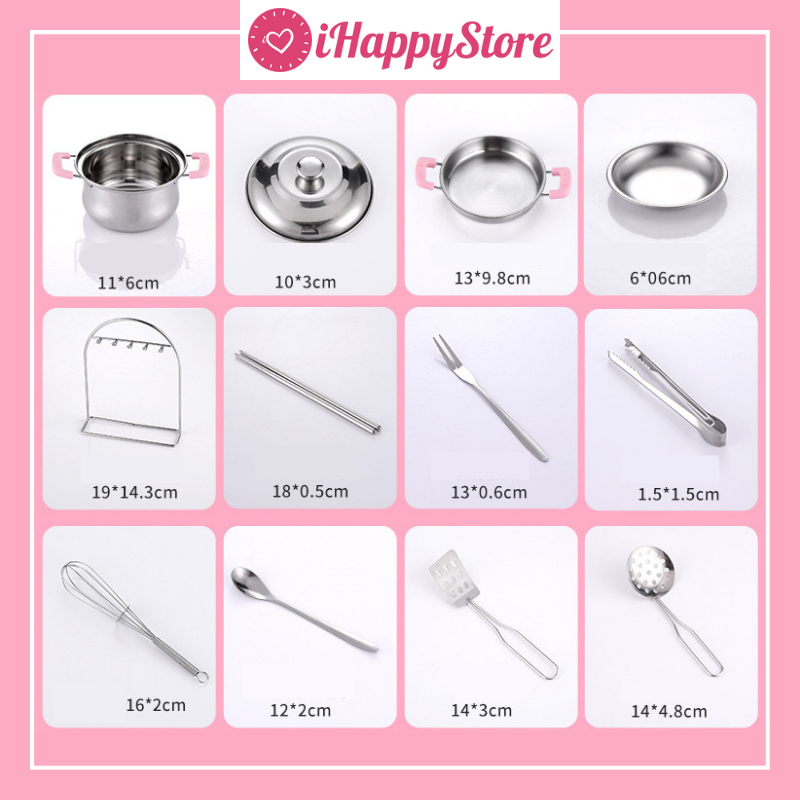 Bộ Đồ Chơi Nấu Ăn Inox 304 Cho Bé 26 Chi Tiết Mini- iHappyStore