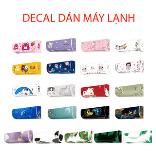 Decal dán máy lạnh GẤU DÂU full 4 mặt - THUTHAODECOR
